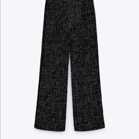 ZARA - WIDE LEG TROUSERS WITH A TEXTURED WEAVE - Picture 1 of 3